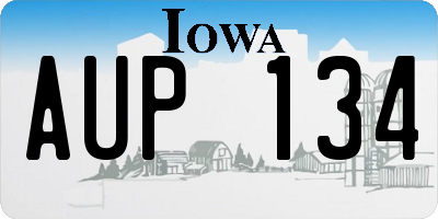 IA license plate AUP134