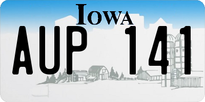 IA license plate AUP141