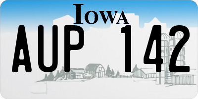 IA license plate AUP142