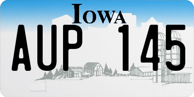 IA license plate AUP145
