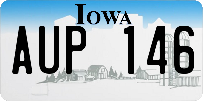 IA license plate AUP146