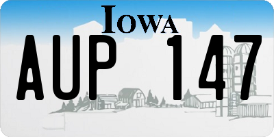 IA license plate AUP147