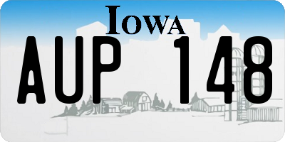 IA license plate AUP148