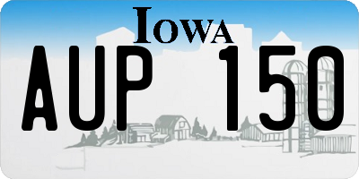 IA license plate AUP150