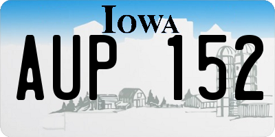 IA license plate AUP152