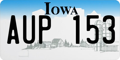IA license plate AUP153