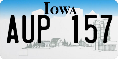 IA license plate AUP157