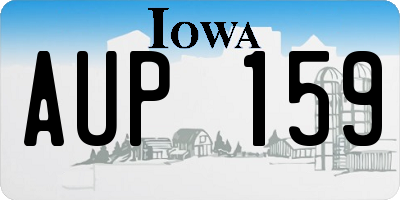 IA license plate AUP159