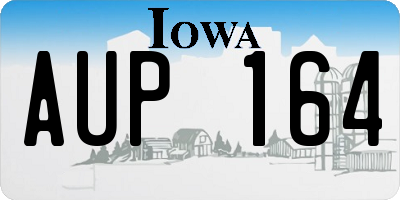 IA license plate AUP164