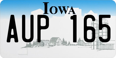IA license plate AUP165