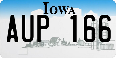 IA license plate AUP166