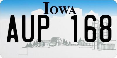 IA license plate AUP168