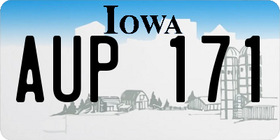 IA license plate AUP171