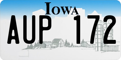 IA license plate AUP172