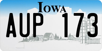 IA license plate AUP173