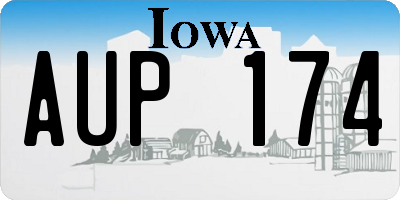 IA license plate AUP174