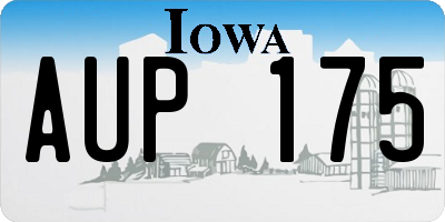 IA license plate AUP175