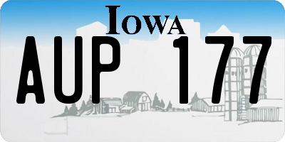 IA license plate AUP177