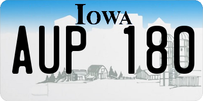 IA license plate AUP180