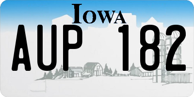IA license plate AUP182