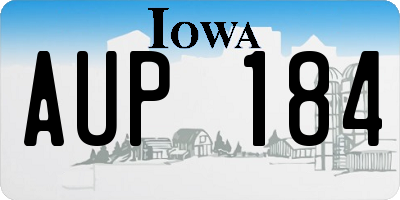 IA license plate AUP184