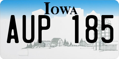 IA license plate AUP185