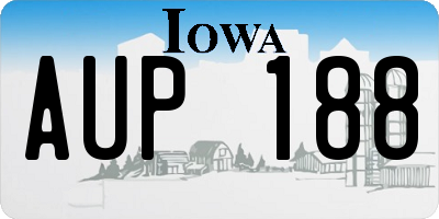 IA license plate AUP188