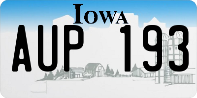 IA license plate AUP193