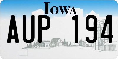 IA license plate AUP194