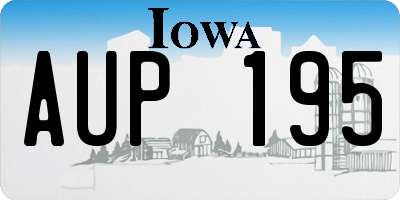 IA license plate AUP195