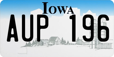 IA license plate AUP196