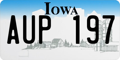 IA license plate AUP197