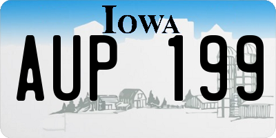 IA license plate AUP199