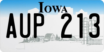 IA license plate AUP213