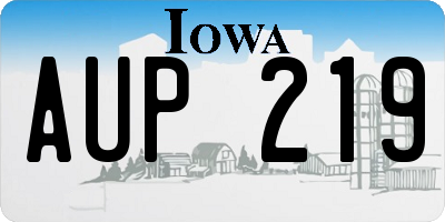 IA license plate AUP219
