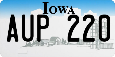 IA license plate AUP220