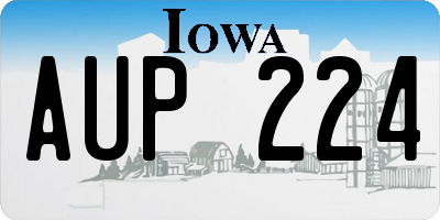IA license plate AUP224