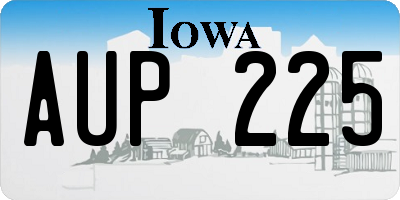 IA license plate AUP225