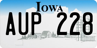 IA license plate AUP228