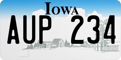 IA license plate AUP234