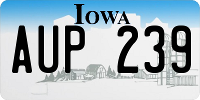 IA license plate AUP239