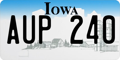 IA license plate AUP240
