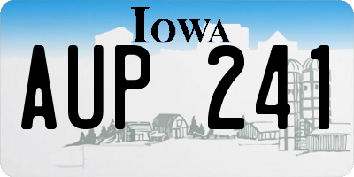 IA license plate AUP241