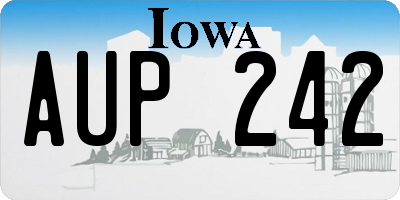 IA license plate AUP242