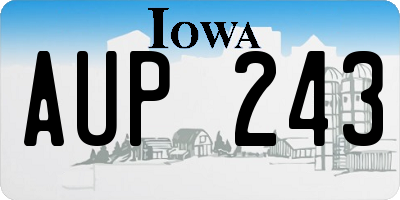 IA license plate AUP243