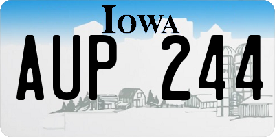 IA license plate AUP244