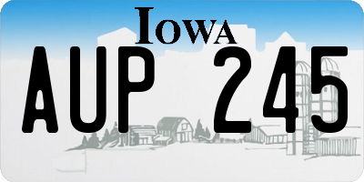 IA license plate AUP245