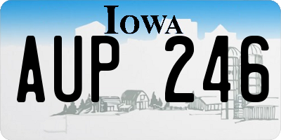 IA license plate AUP246