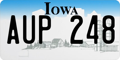 IA license plate AUP248