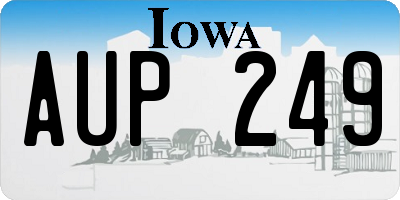 IA license plate AUP249